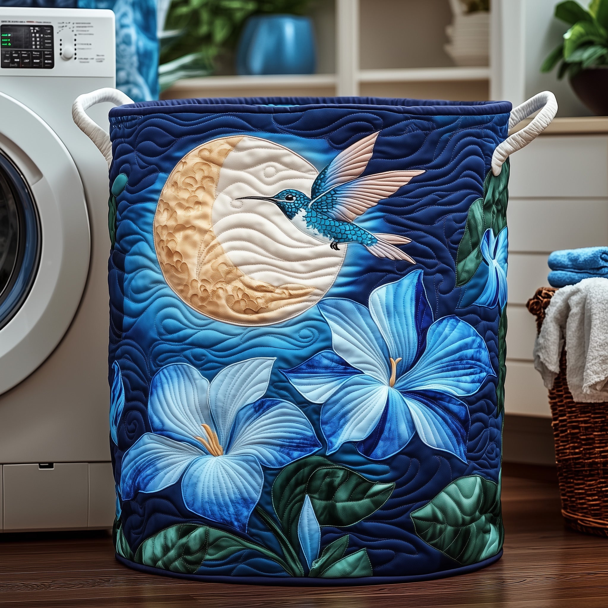 Elegant Hummingbird Quilted Laundry Basket Must-Have Laundry Essential