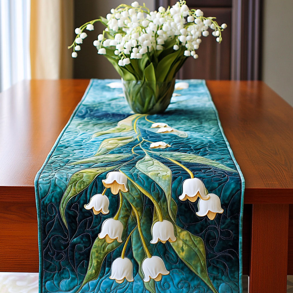 Elegant Lilies Quilted Table Runner Festive Table Runners Presents For Flower Lovers