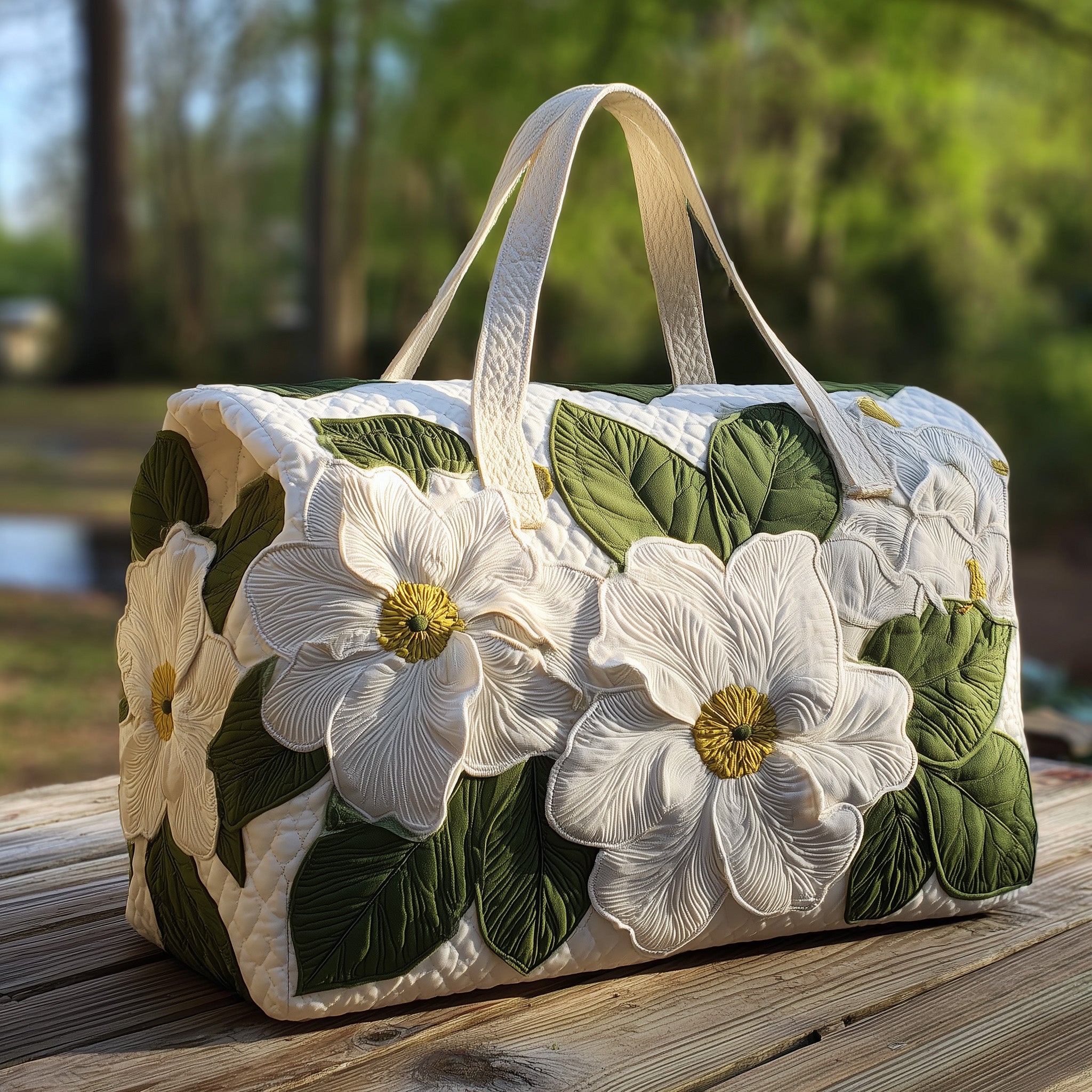 Elegant Magnolia Quilt Duffle Bag Back To School Essential