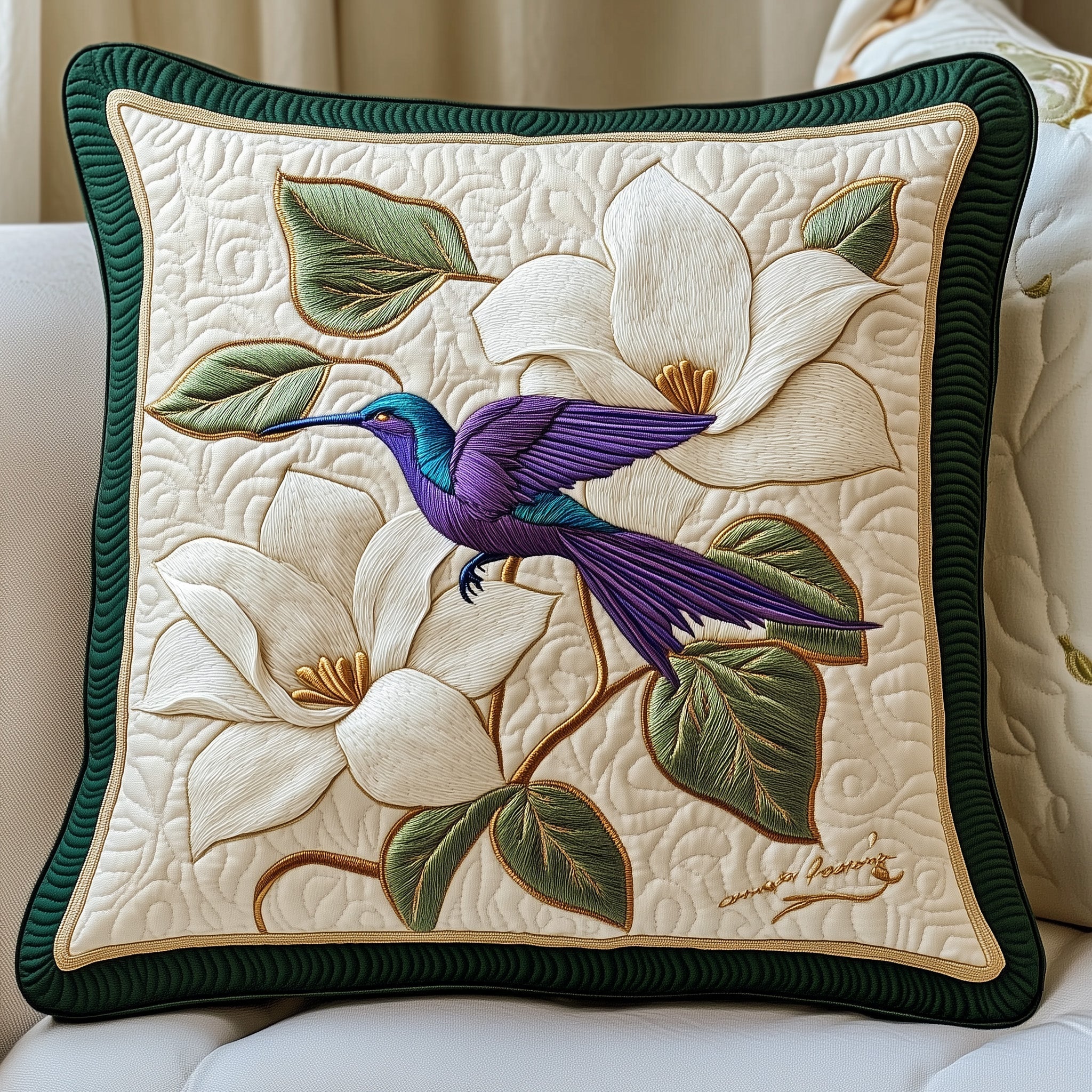 Elegant Magnolia Quilted Pillow Case Gift For Boyfriend(1)