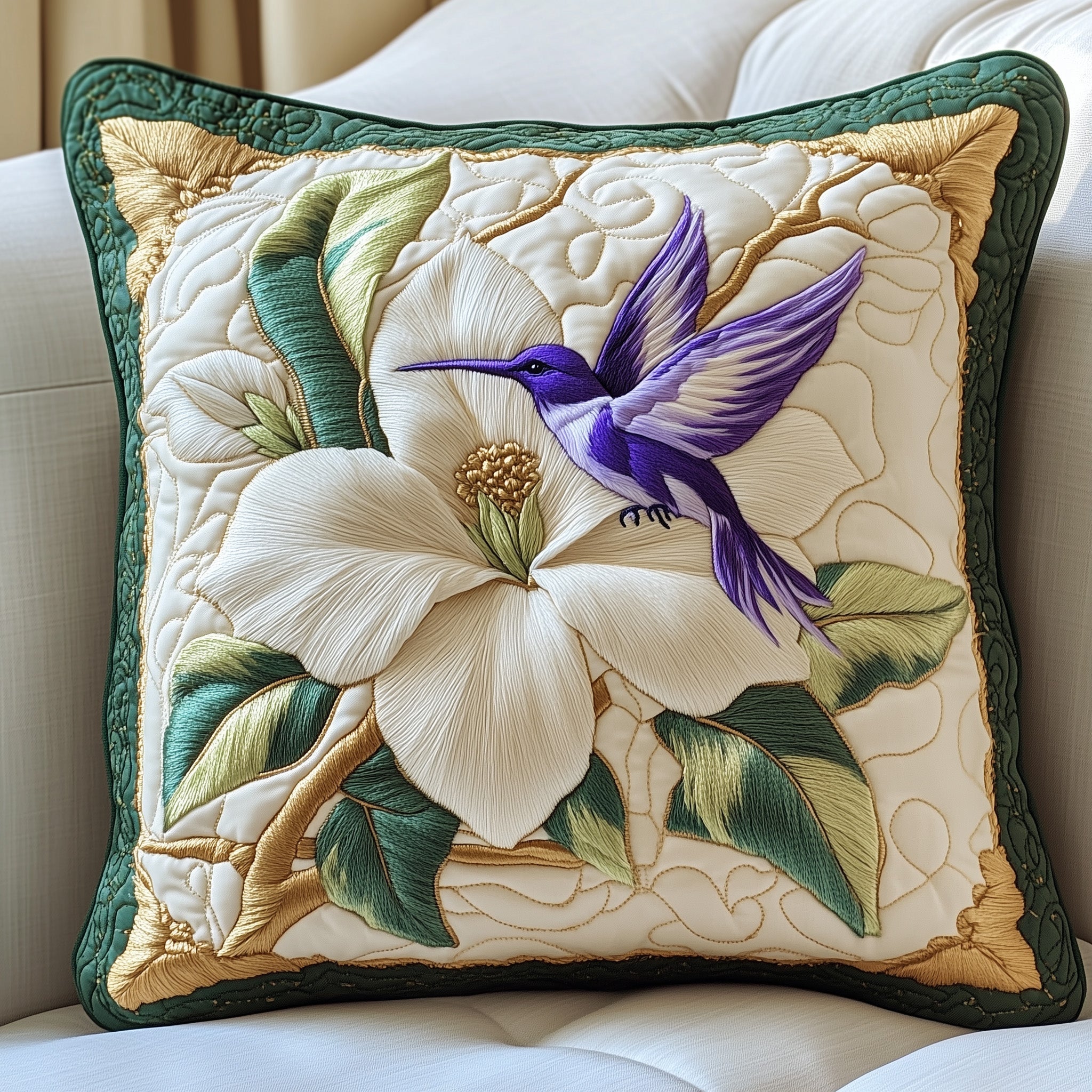 Elegant Magnolia Quilted Pillow Case Gift For Kids