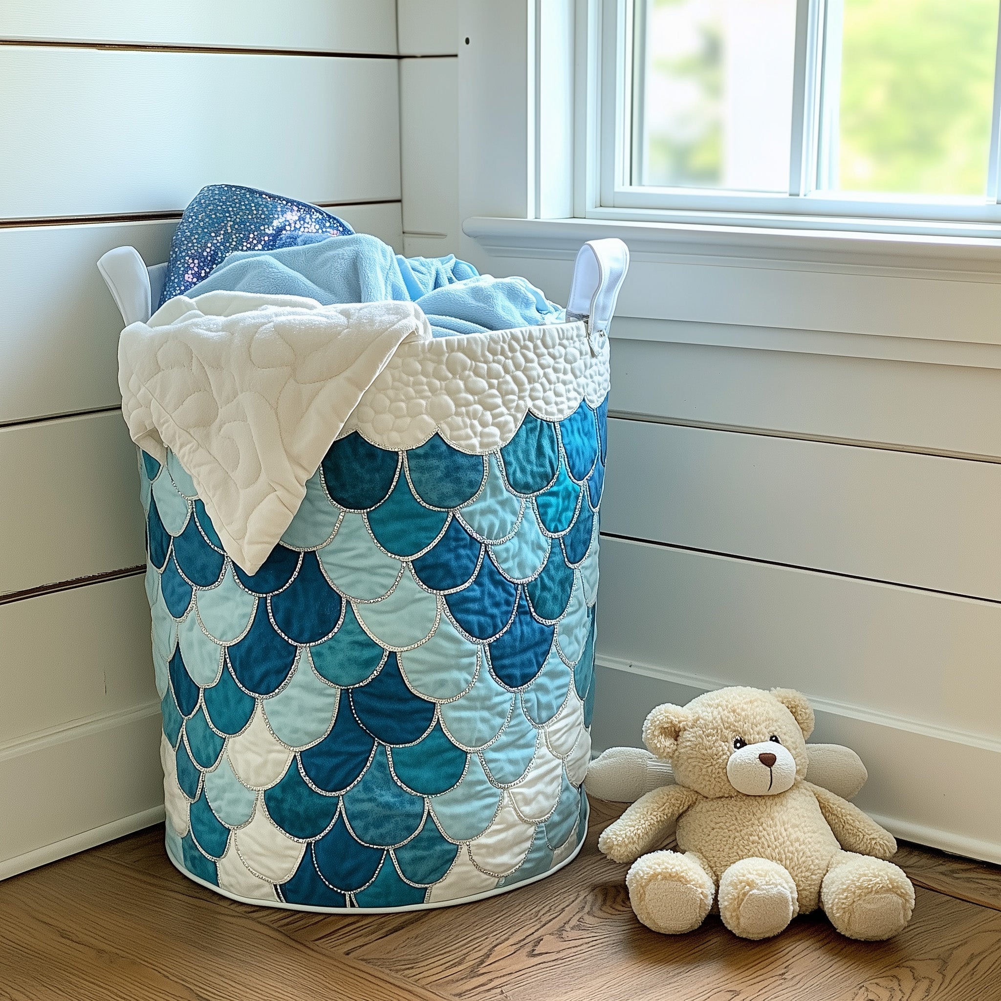 Elegant Mermaid Quilted Laundry Basket Mermaid Gift Ideas For Adults