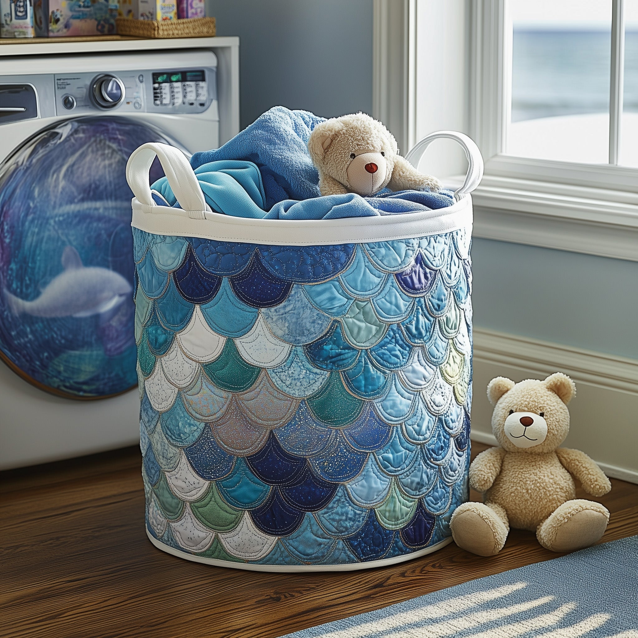 Elegant Mermaid Quilted Laundry Basket Mermaid Presents For Adults