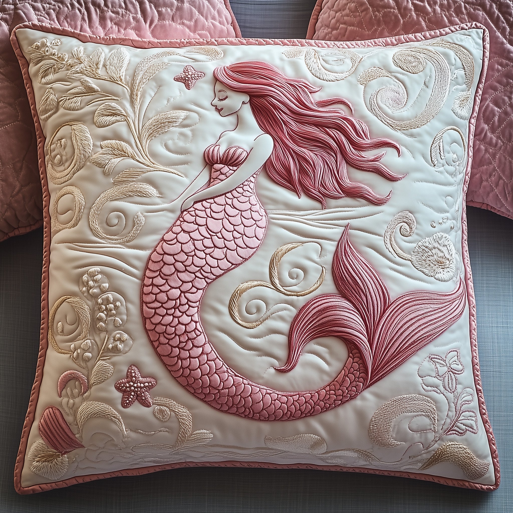 Elegant Mermaid Quilted Pillow Case Halloween Gift