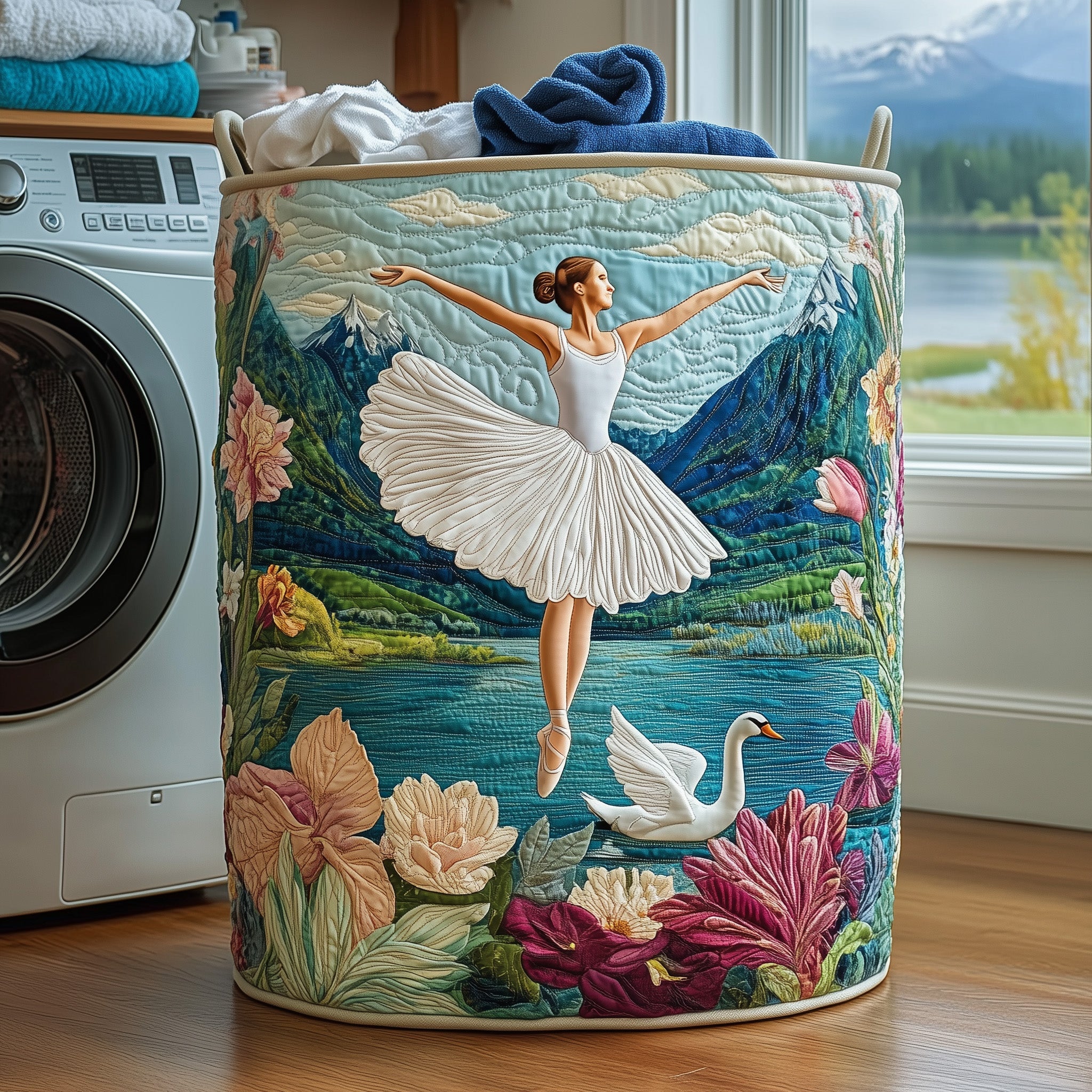 Elegant Quilted Laundry Basket Ballerina Gifts For Adults