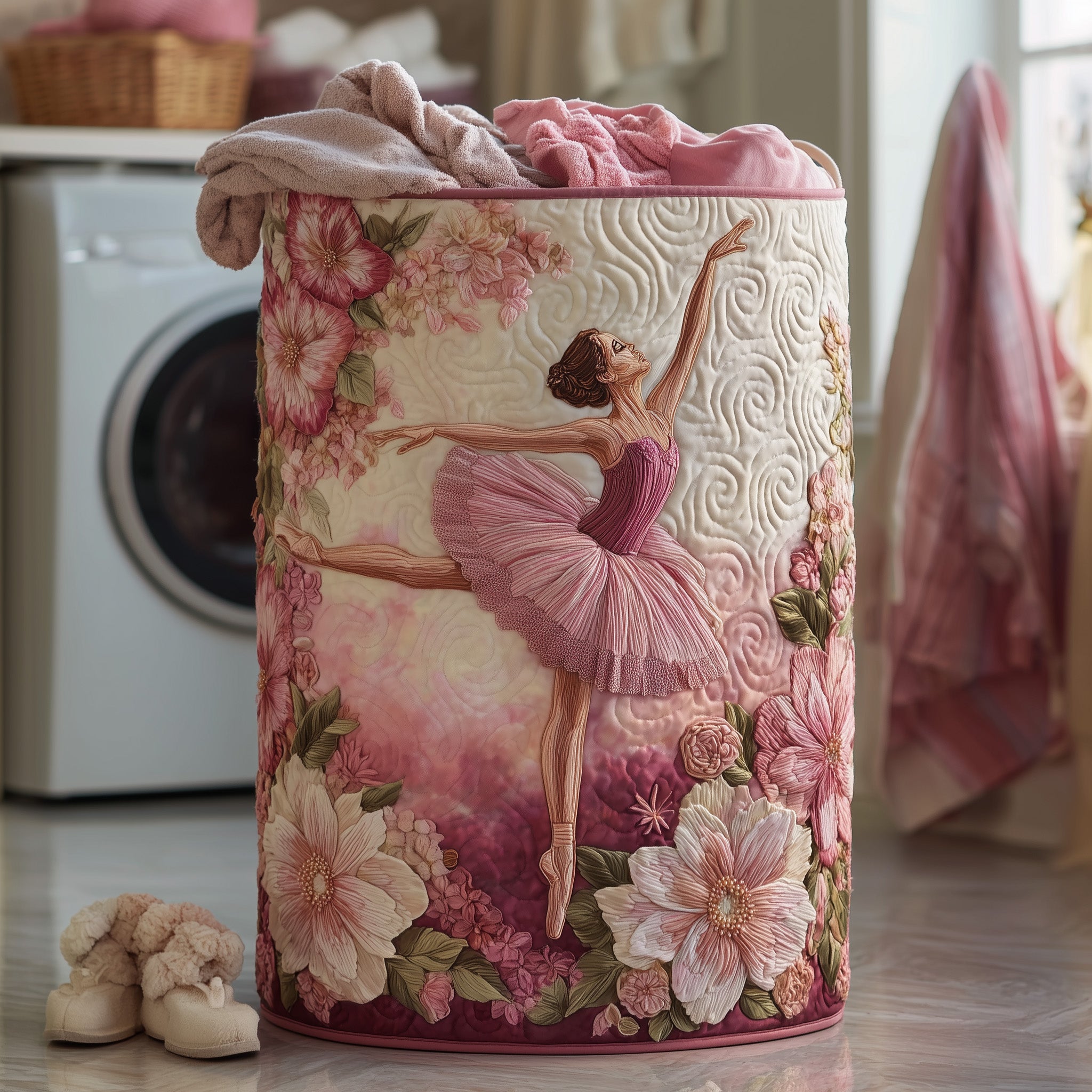 Elegant Quilted Laundry Basket Ballet Related Gifts