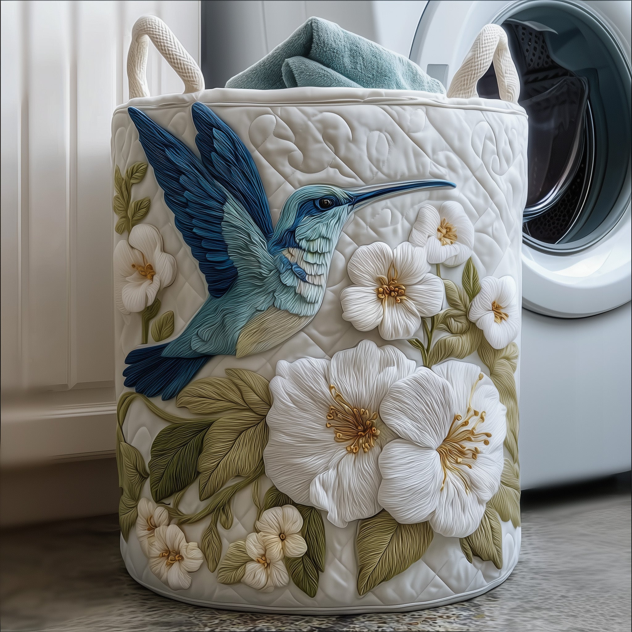 Elegant Quilted Laundry Basket Gifts For Bird Enthusiasts
