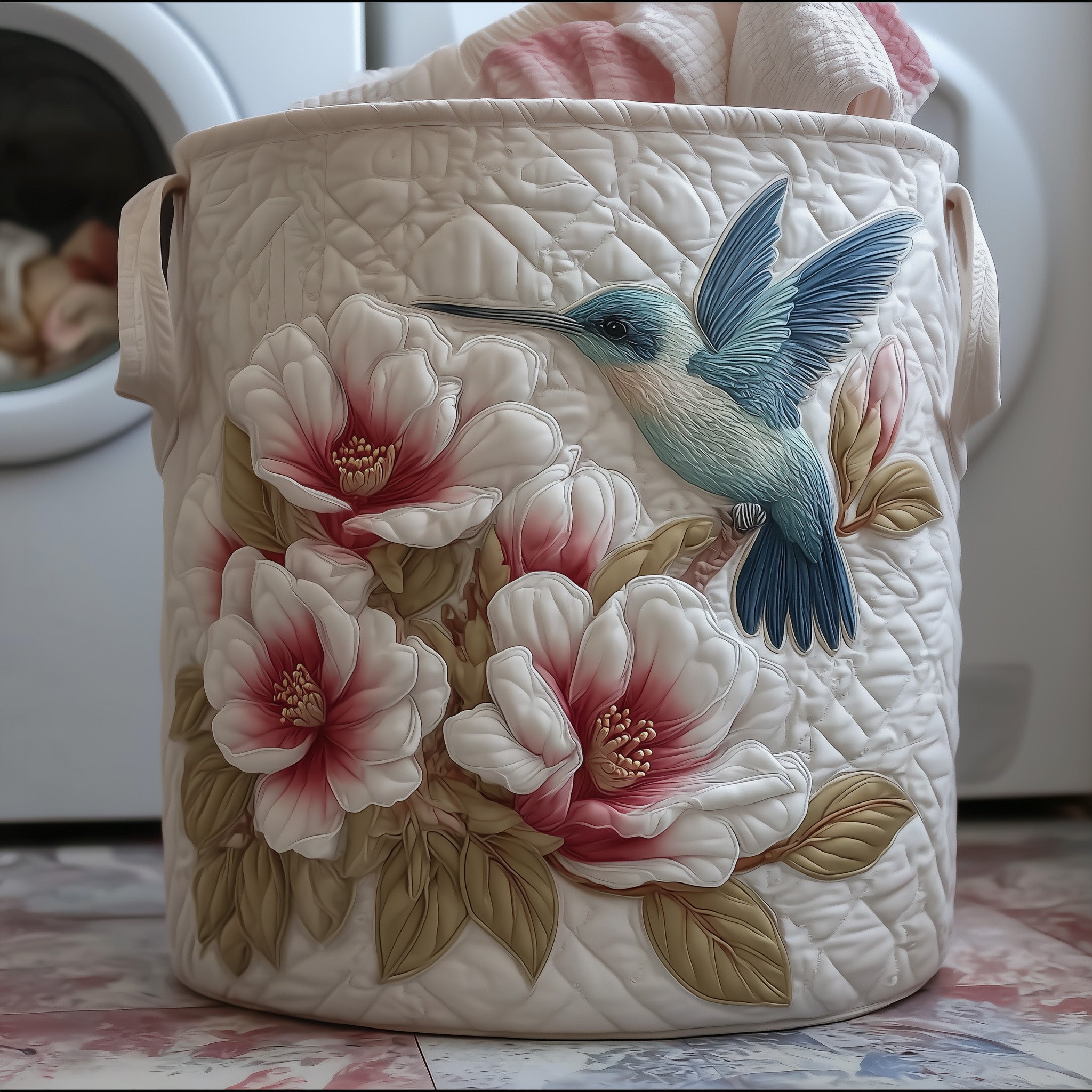 Elegant Quilted Laundry Basket Gifts For Flower Enthusiasts