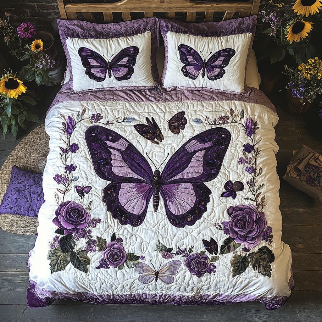 Elegant Rose Quilted Bedding Set Bed Decorations Awesome Christmas Gifts 2025