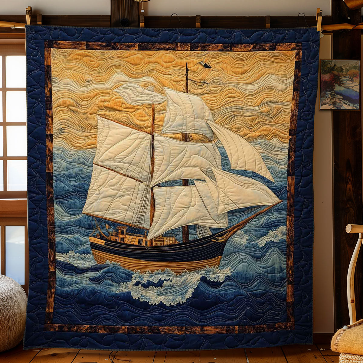 Elegant Sailboat Quilt Luxury Quilt Blanket for Elegant Home Decor