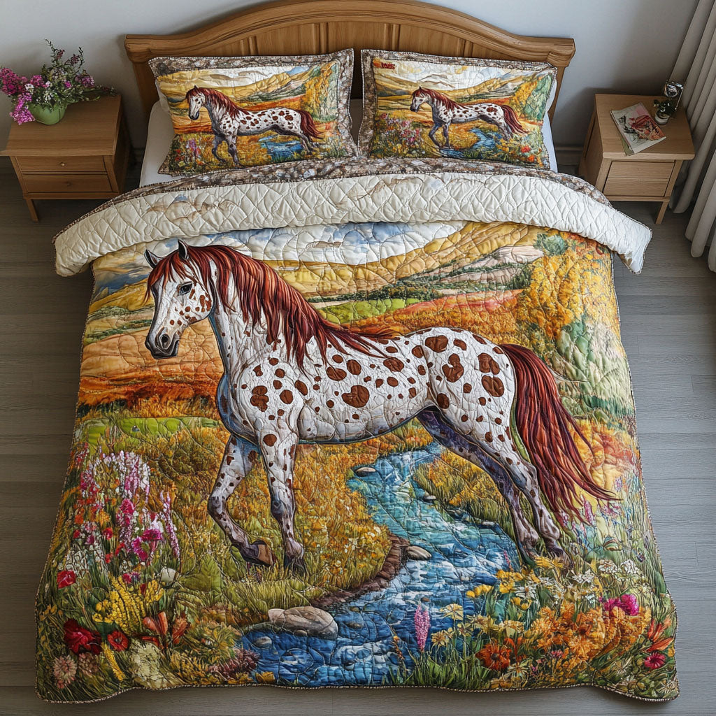 Elegant Serenity Quilted Bedding Set Bed Decor Birthday Present Ideas For Horse Lover