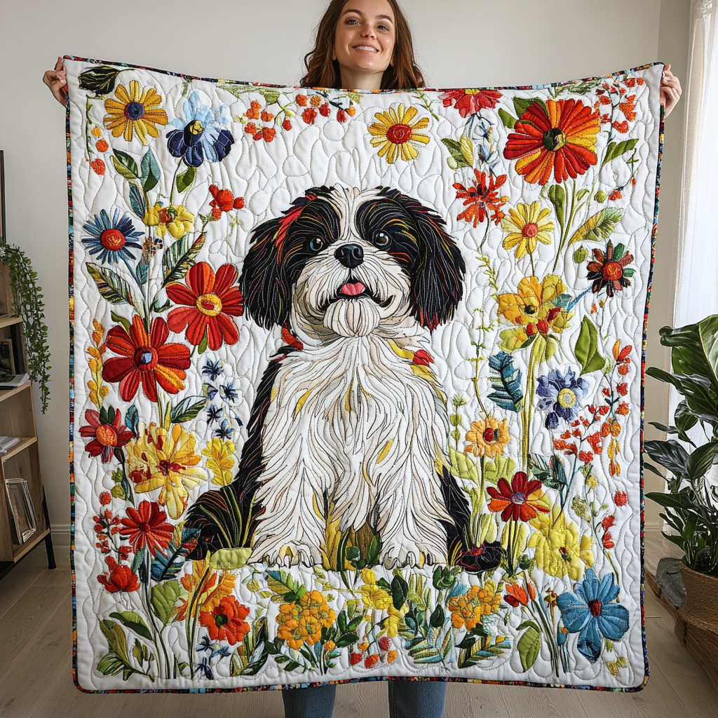 Elegant Shih Tzu Quilted Blanket Gifts For Pet Owners