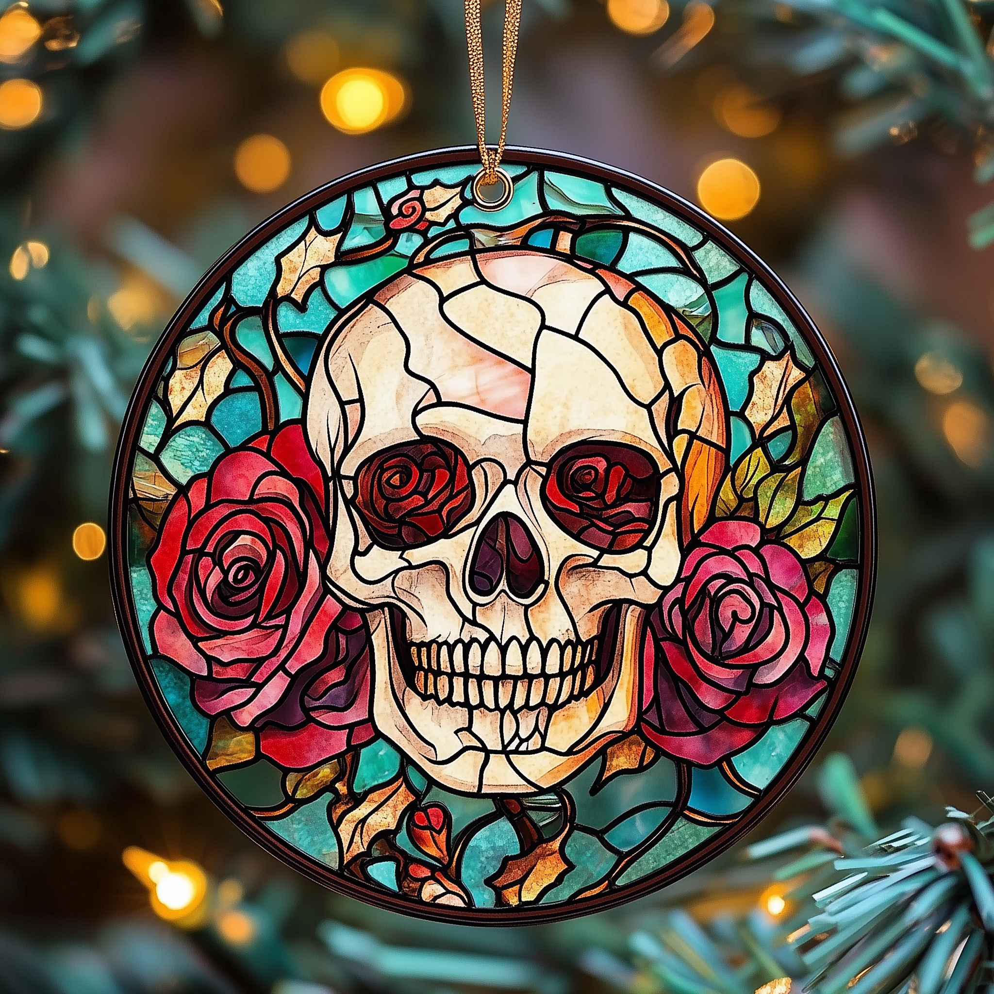 Elegant Skull Acrylic Suncatcher Ornament Christmas Ornament for Grandma