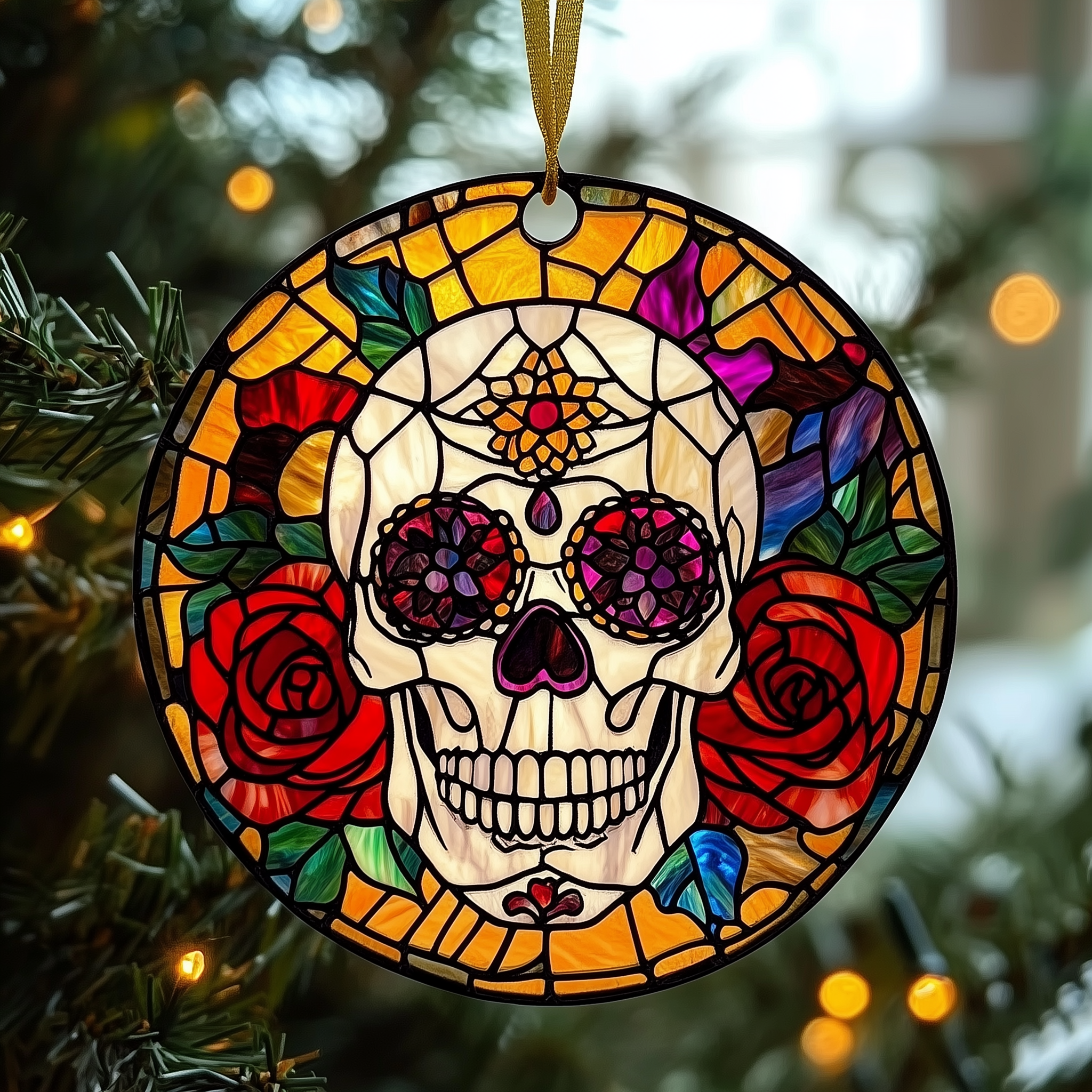 Elegant Skull Mica Ornament Celebrate Uniqueness with One-of-a-Kind Ornaments