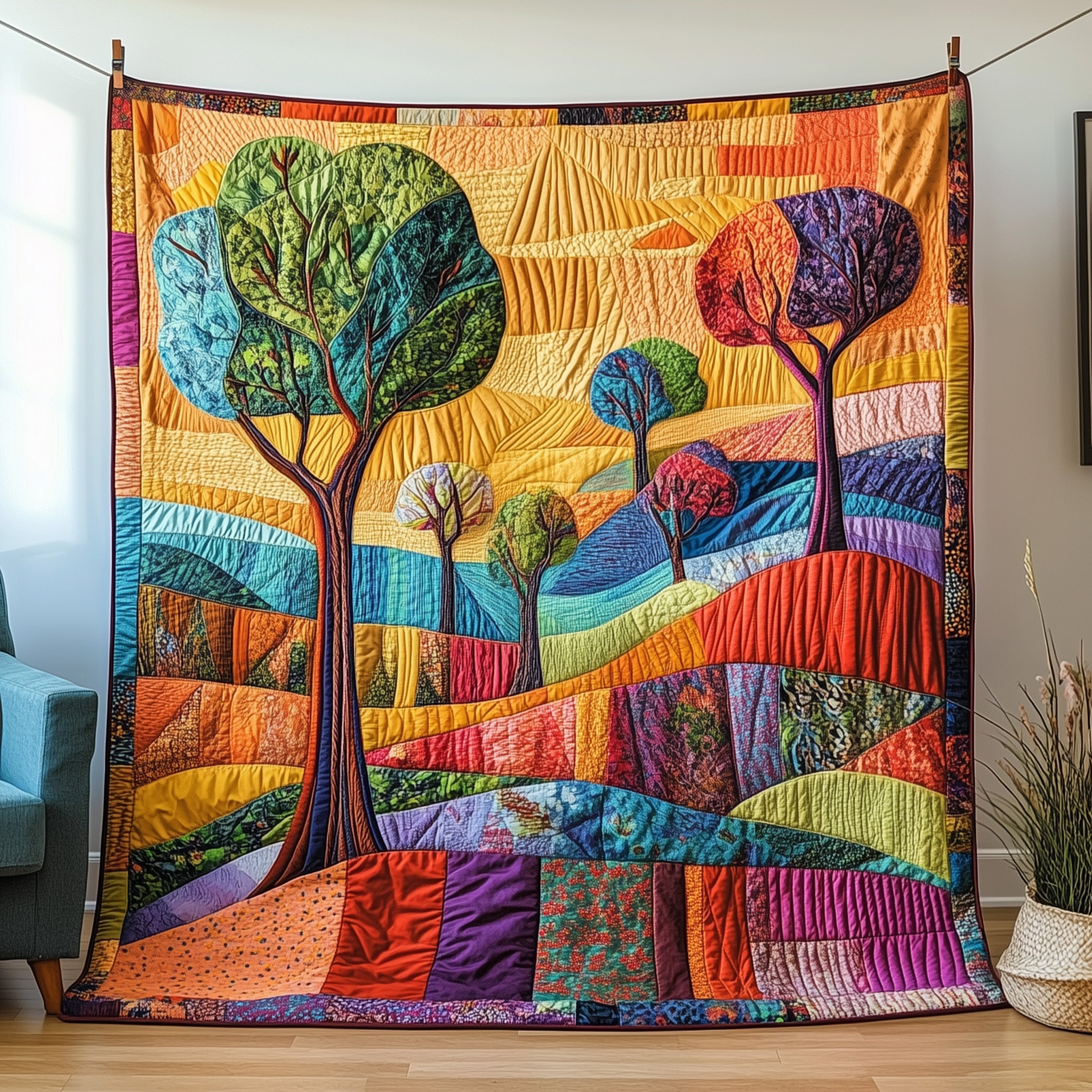 Elegant Tree Quilted Blanket Couch Throw BlanketChristmas Tree Of Life Gift Items
