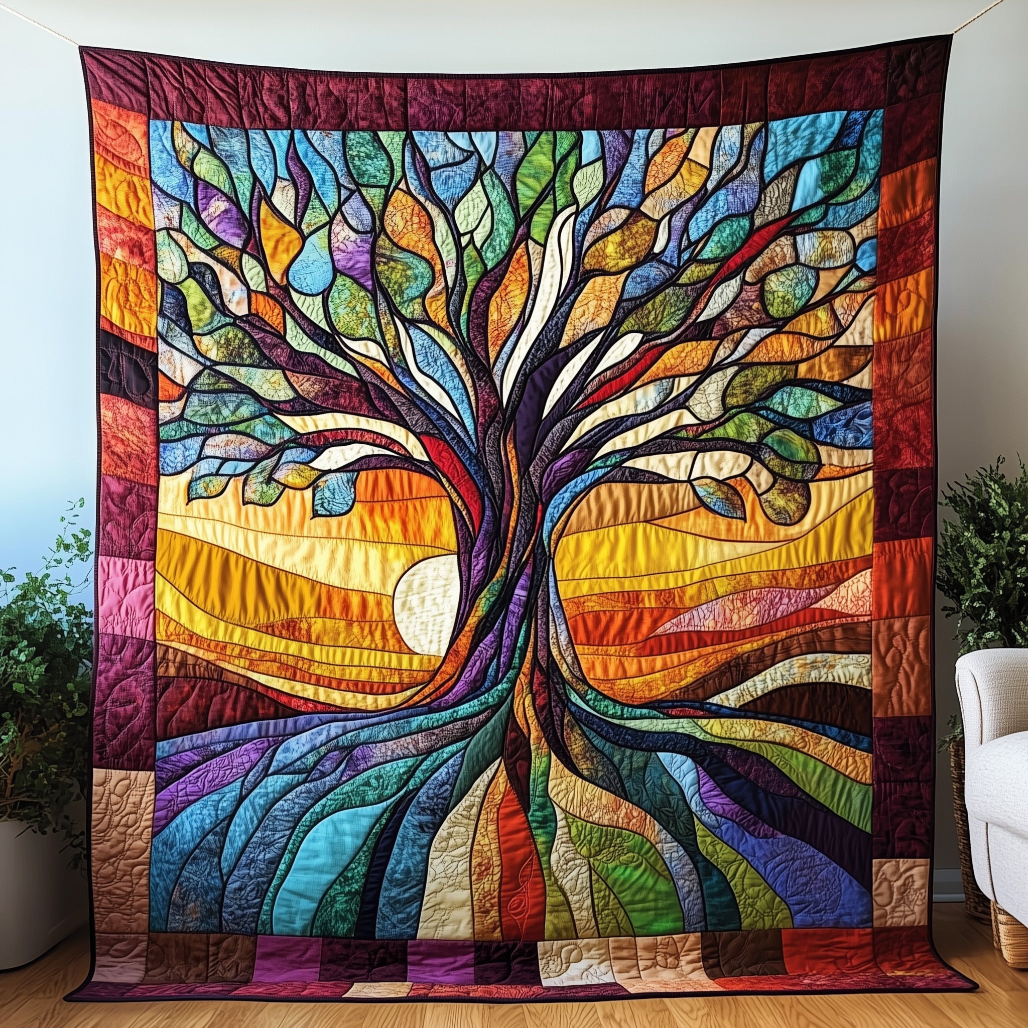 Elegant Tree Quilted Blanket Couch Throw BlanketTree Of Life Gifts For Her