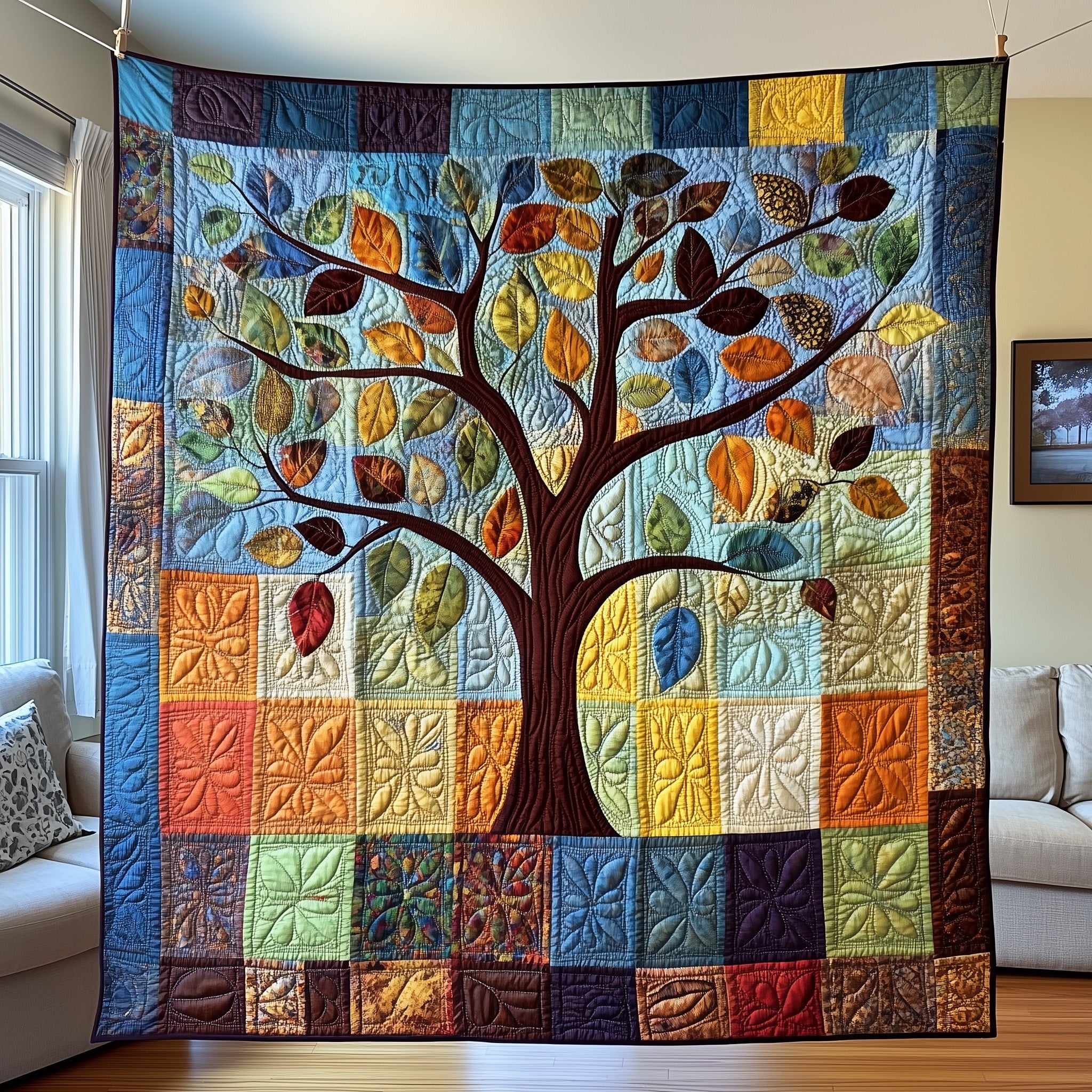 Elegant Tree Quilted Blanket Couch Throw BlanketTree Of Life Gifts For Men