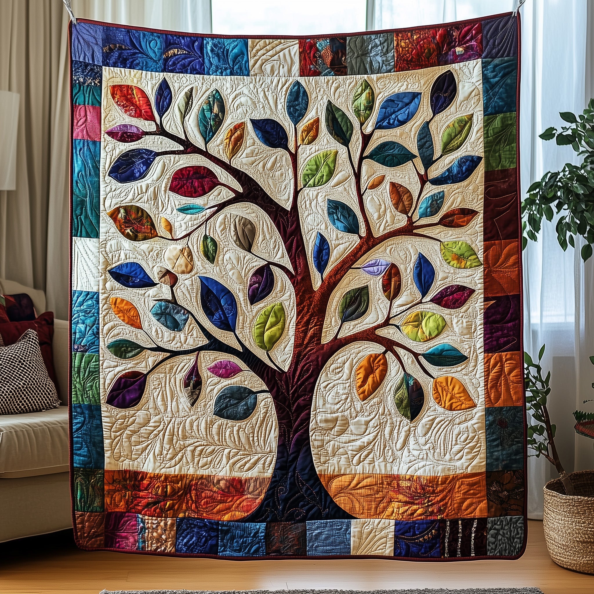 Elegant Tree Quilted Blanket Couch Throw BlanketTree Of Life Memorial Gift