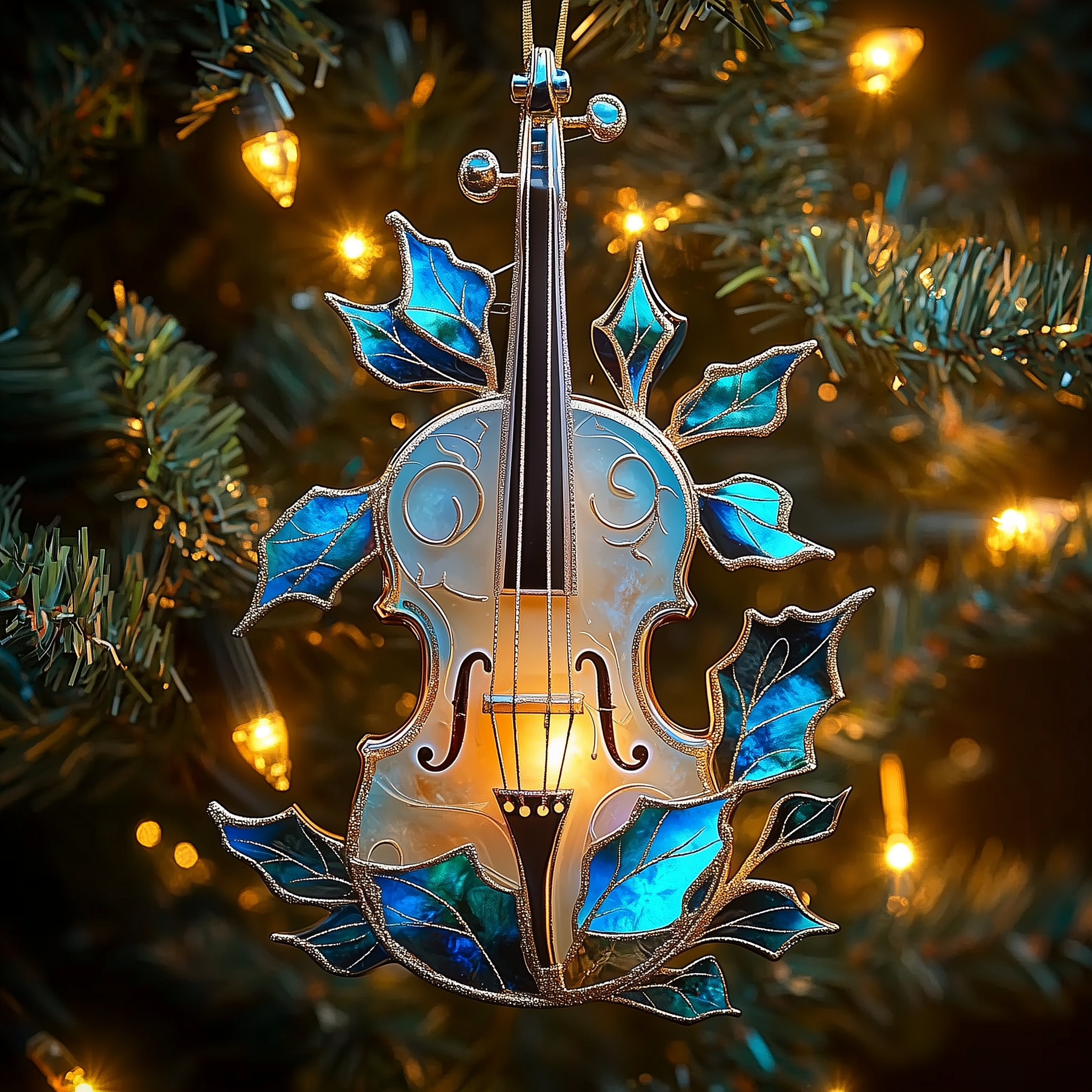Elegant Violin Mica Ornament Feel the Joy of Owning Something Truly Special