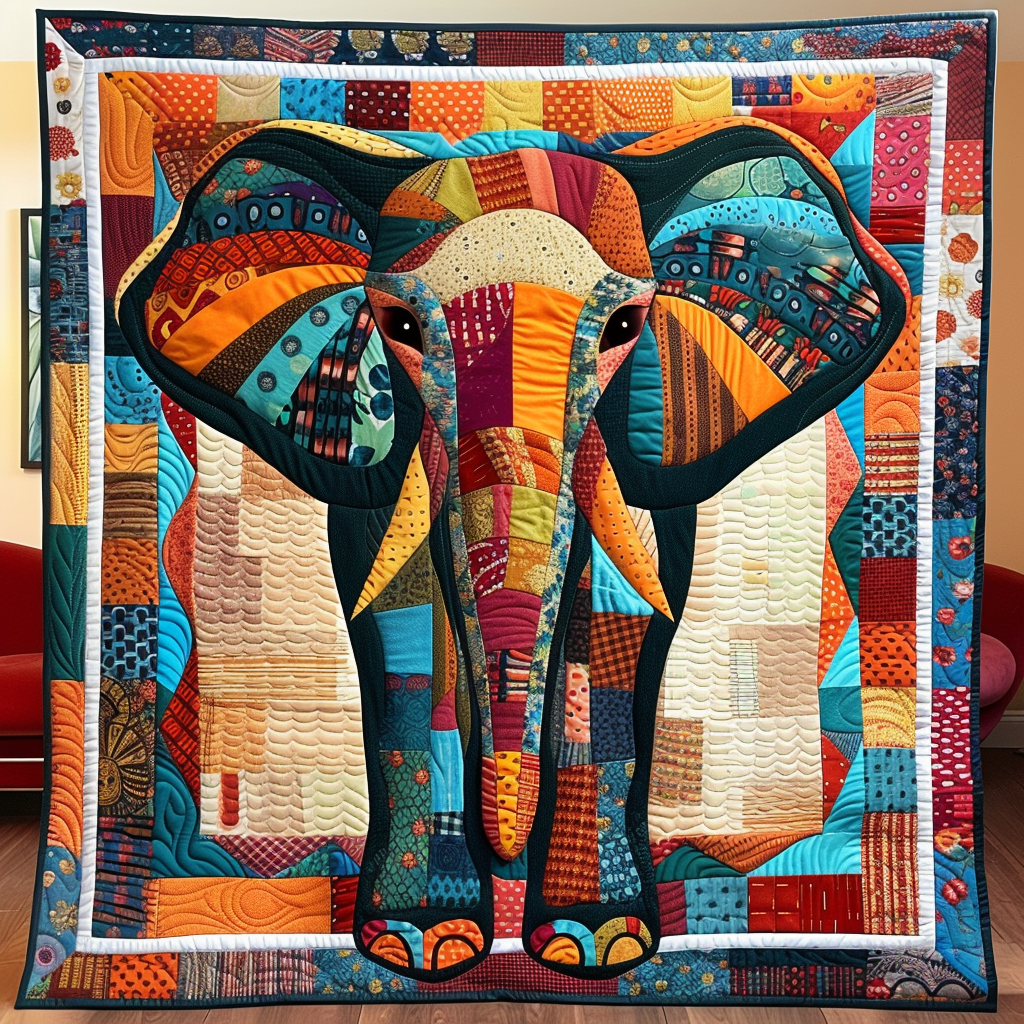 Elephant Adventure Quilted Blanket Elephant Gifts For Her