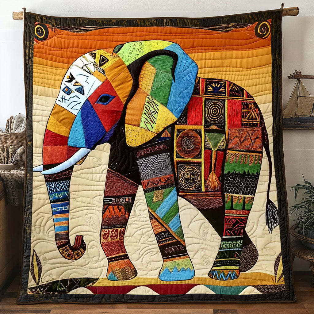 Elephant Ancestral Glow Quilt Blanket Elephant Themed Blanket African American Gifts For Her