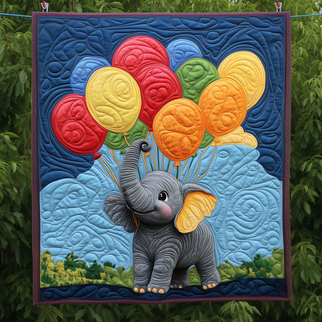 Elephant Balloon Quilt Unique Holiday Gift Idea with Quilt Blanket