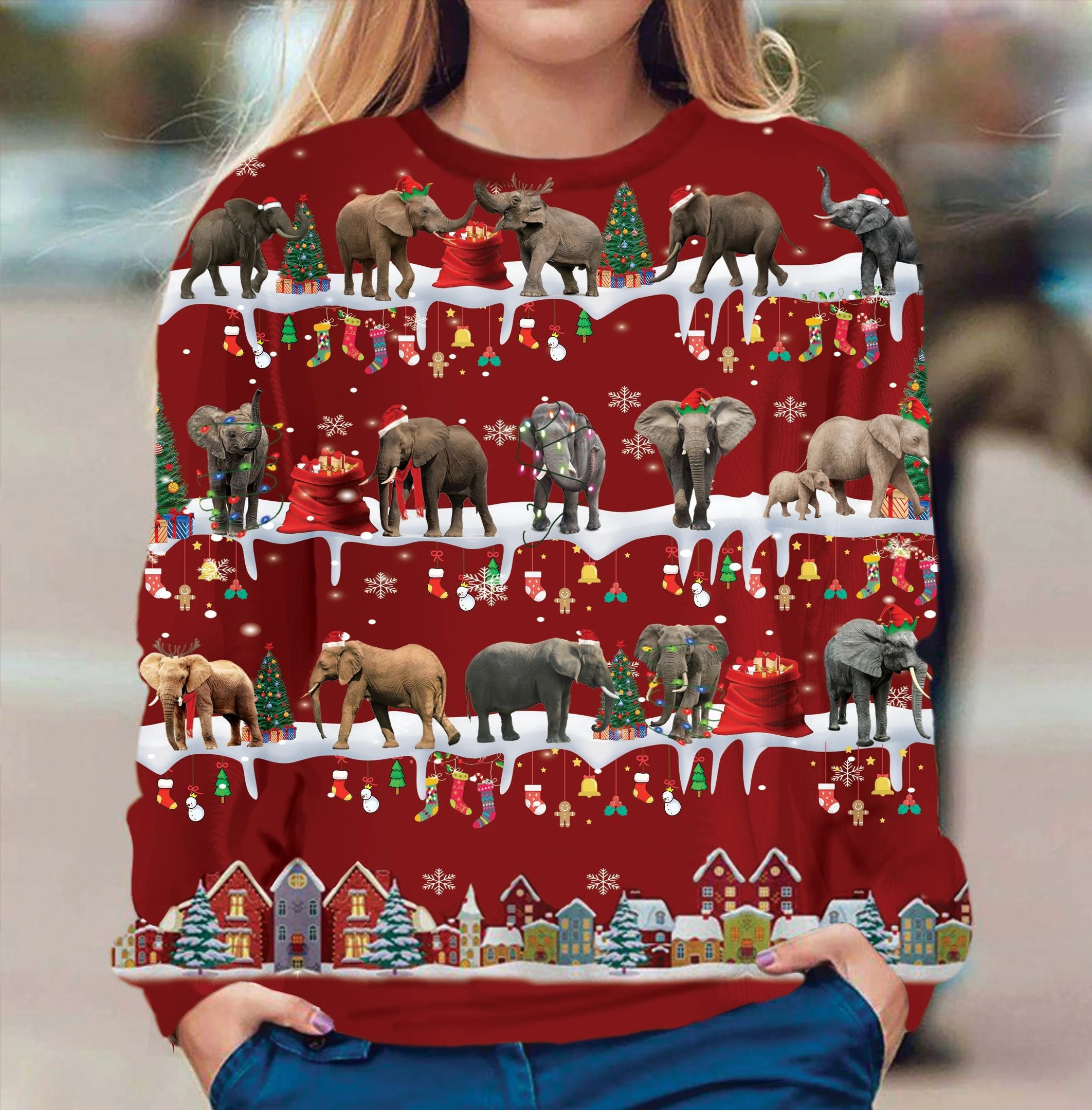 Elephant Christmas Tree Sweatshirt Ugly Christmas Sweater Gift For Elephant Lover Best Xmas Present Elephant Christmas Tree Sweatshirt Ugly Christmas Sweater Gift For Elephant Lover Best Xmas Present