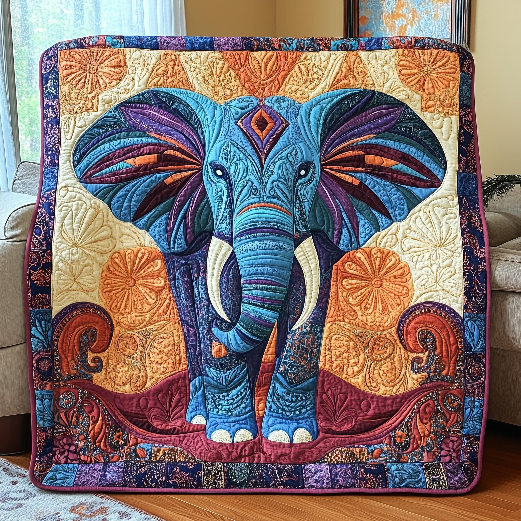 Elephant Dream Quilted Blanket Couch Throw BlanketElephant Christmas Gifts