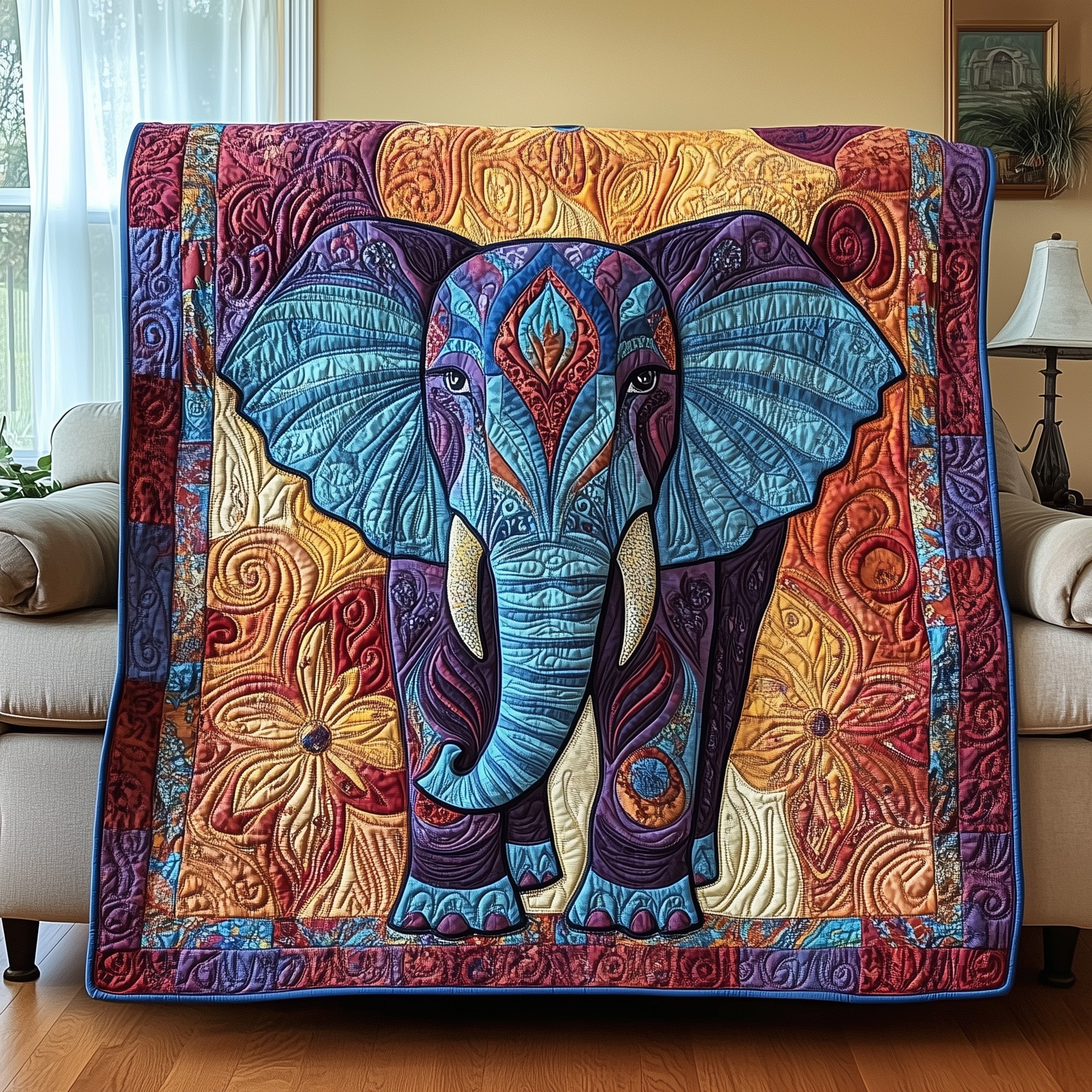 Elephant Dream Quilted Blanket Couch Throw BlanketElephant  Gifts For Xmas