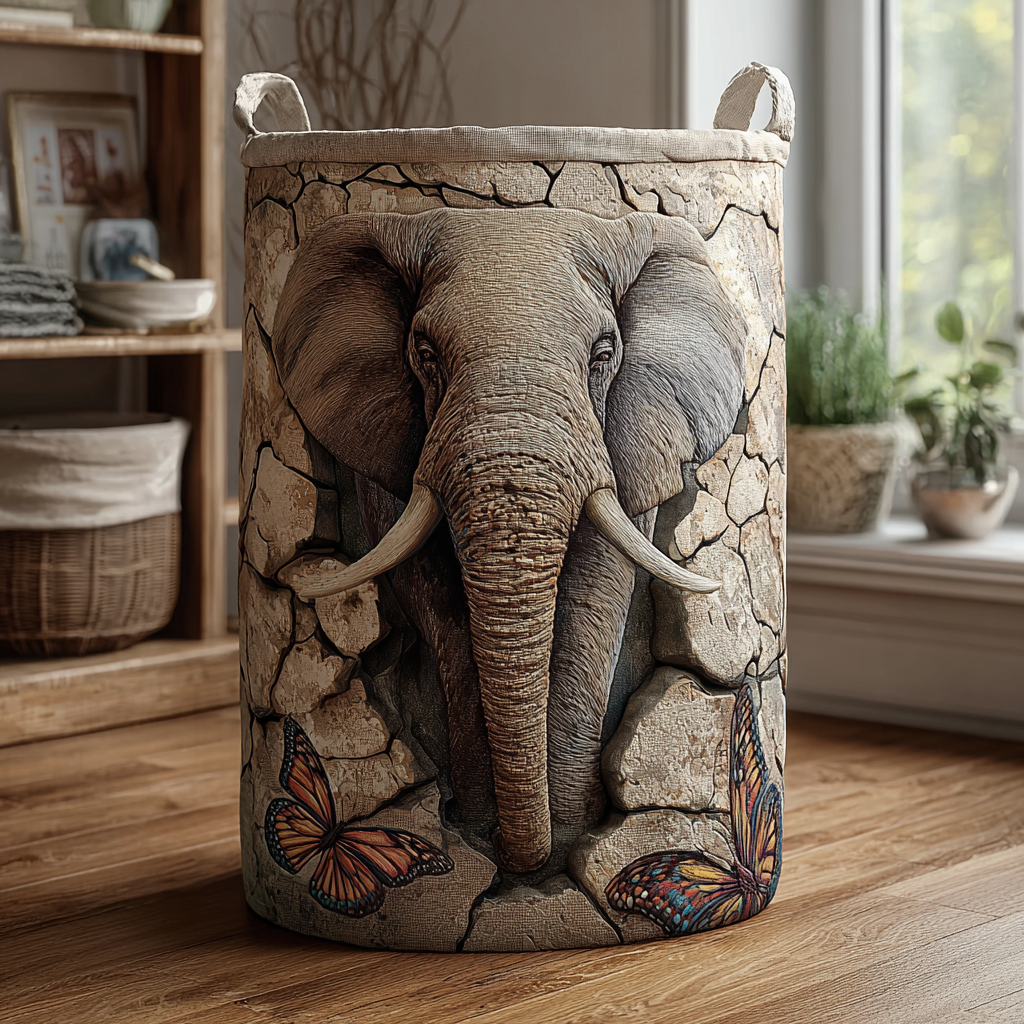 Elephant Dream Quilted Laundry Basket Father's Day Merch Gift