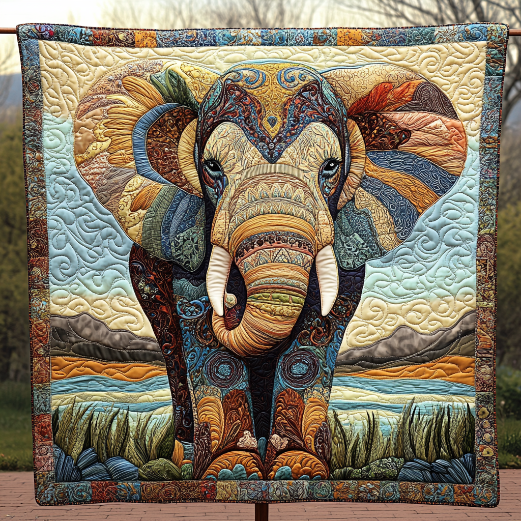 Elephant Echoes Quilted Blanket Presents For Elephant Lovers