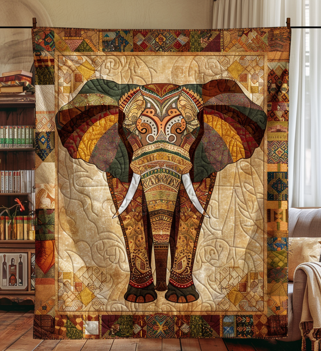 Elephant Embrace Quilted Blanket Unique Elephant Gifts