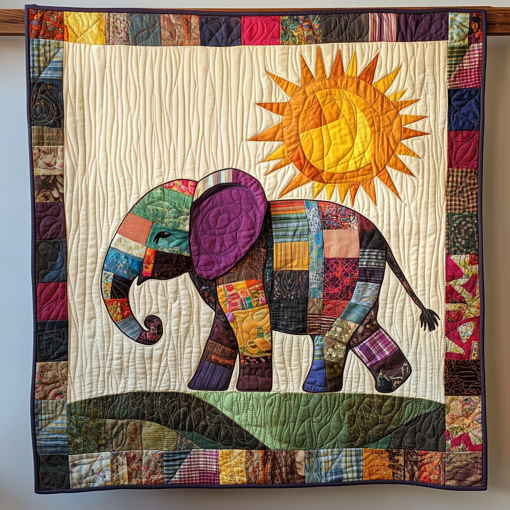 Elephant Ensemble Quilted Blanket Elephant Gifts For Her