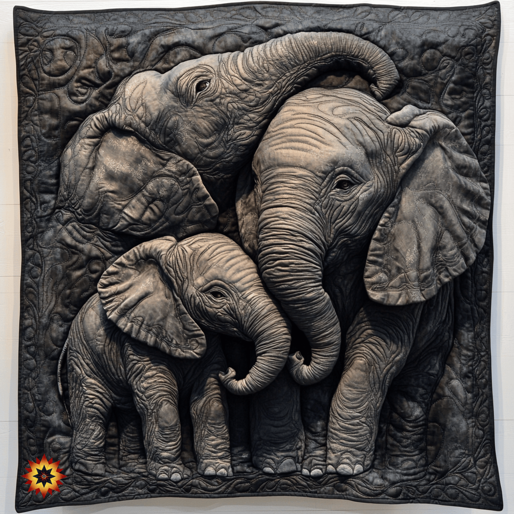 Elephant Family Quilt Blanket Couch Blanket Bonus Dad Gifts