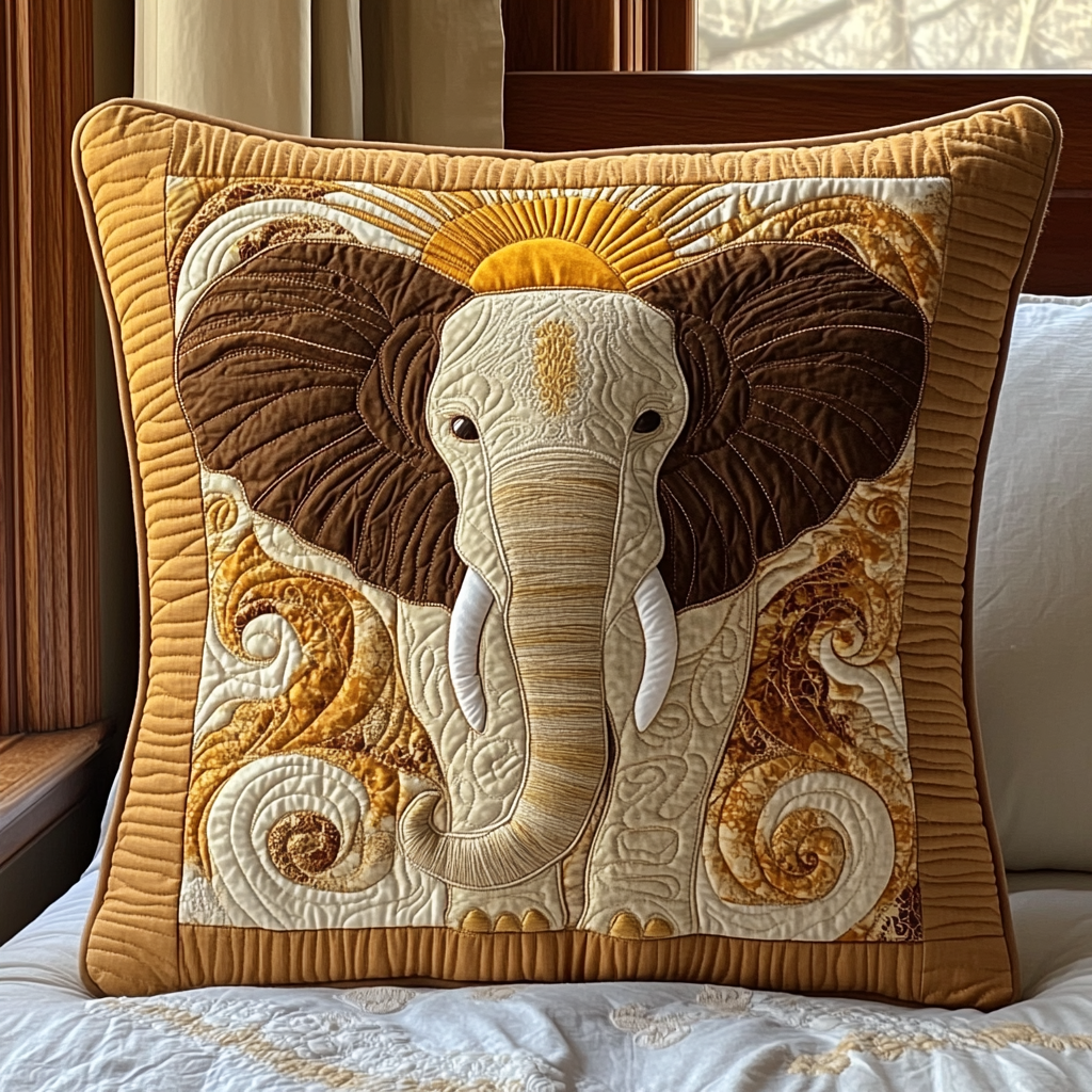 Elephant Grace Quilted Pillow Case Nice Pillow Covers Christmas Presents For Elephant Lovers