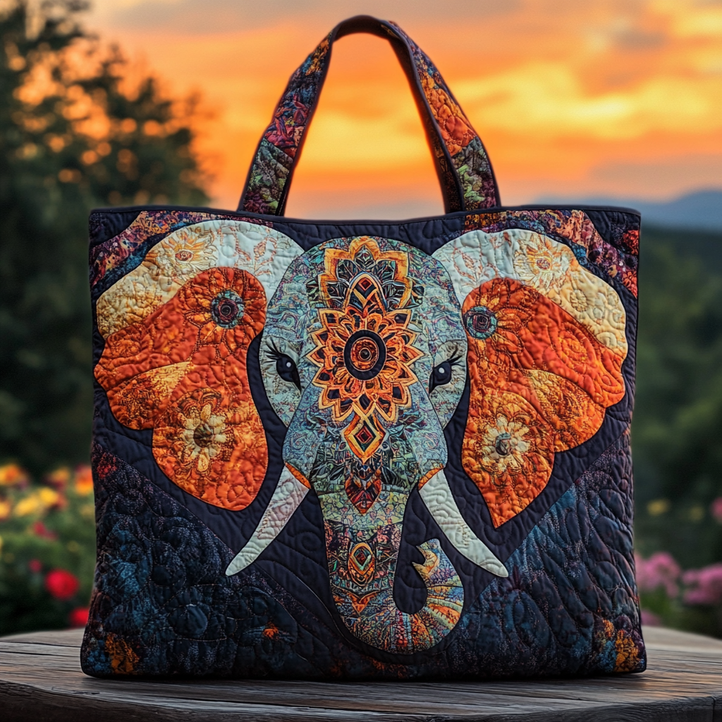 Elephant Grace Quilted Tote Bag Elephant Presents For Christmas