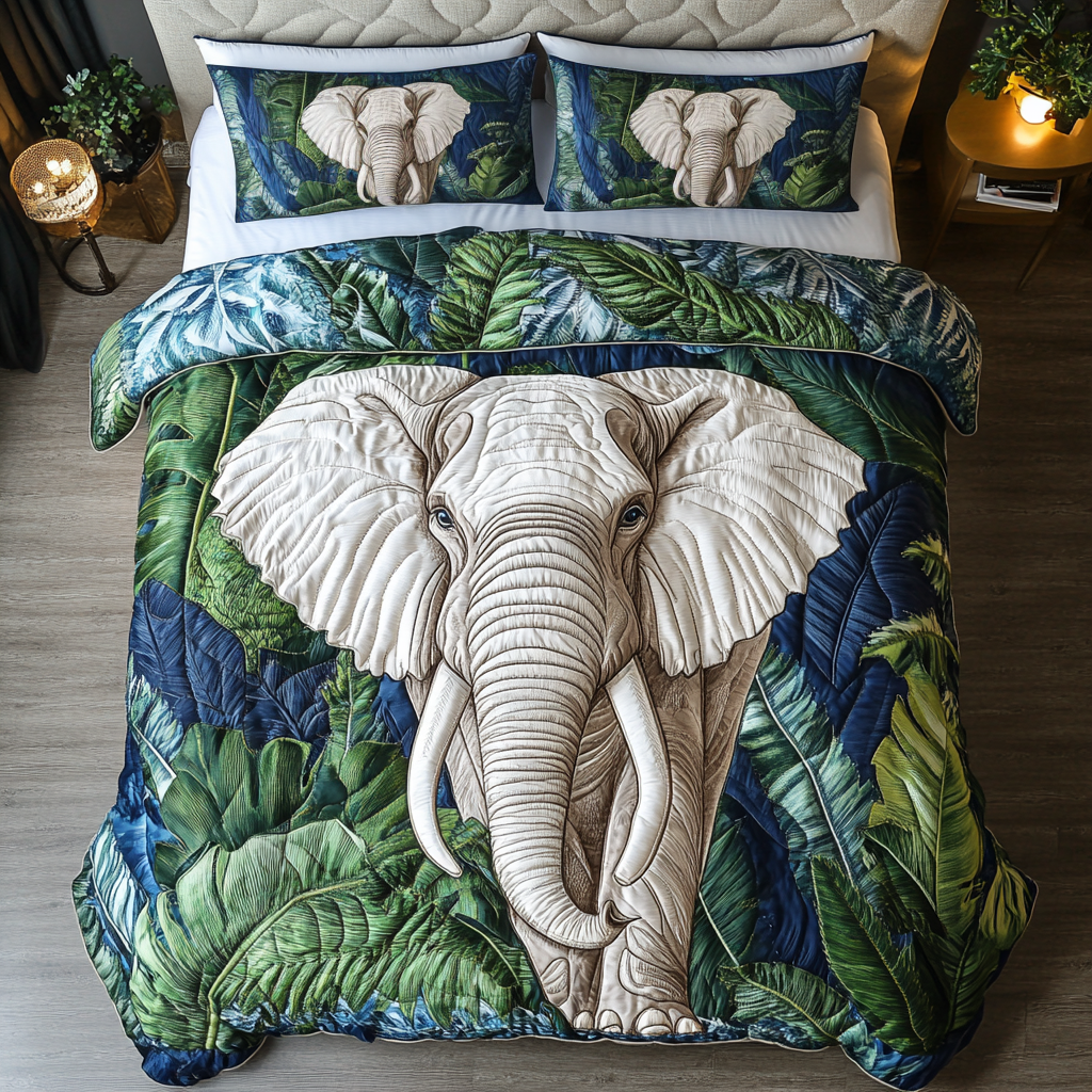Elephant Heritage Quilted Bedding Set Bedspread Set Elephant Love Gifts For Her