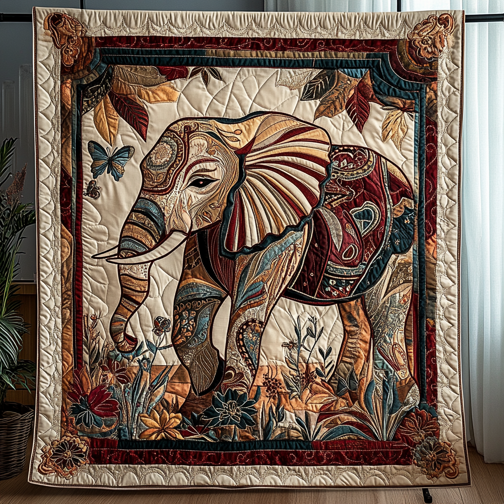 Elephant Heritage Quilted Blanket Christmas Throw Blanket Gifts For A Turtle Lover