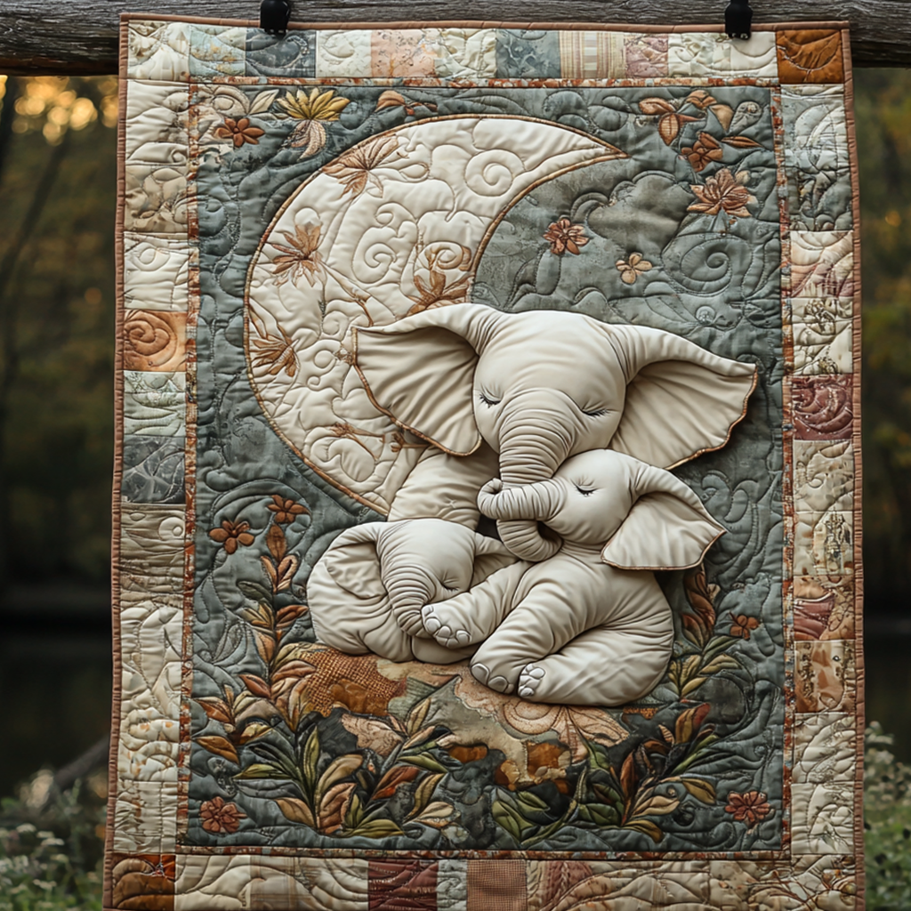 Elephant Hugs Quilted Blanket Xmas Holiday Black History Month Gifts