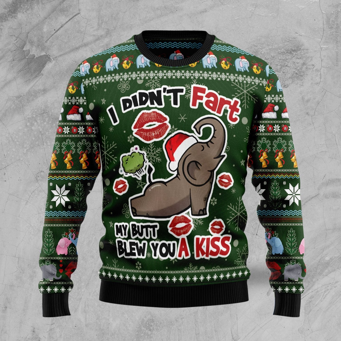 Elephant I Didn't Fart Ugly Christmas Sweater Mens Funny Xmas Gifts For Elephant Lovers