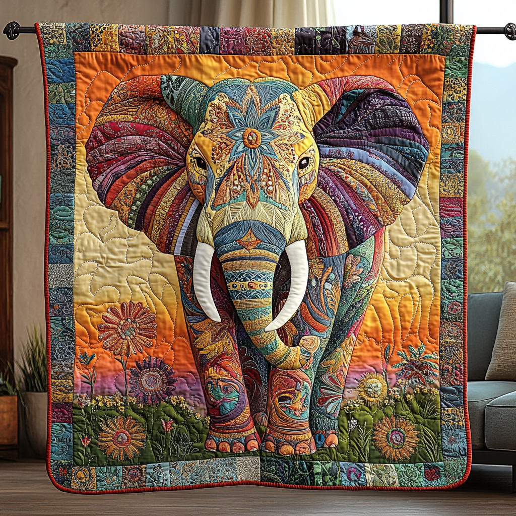 Elephant Kingdom Quilted Blanket Bedroom Xmas Decor Christmas Presents For Mother In Law