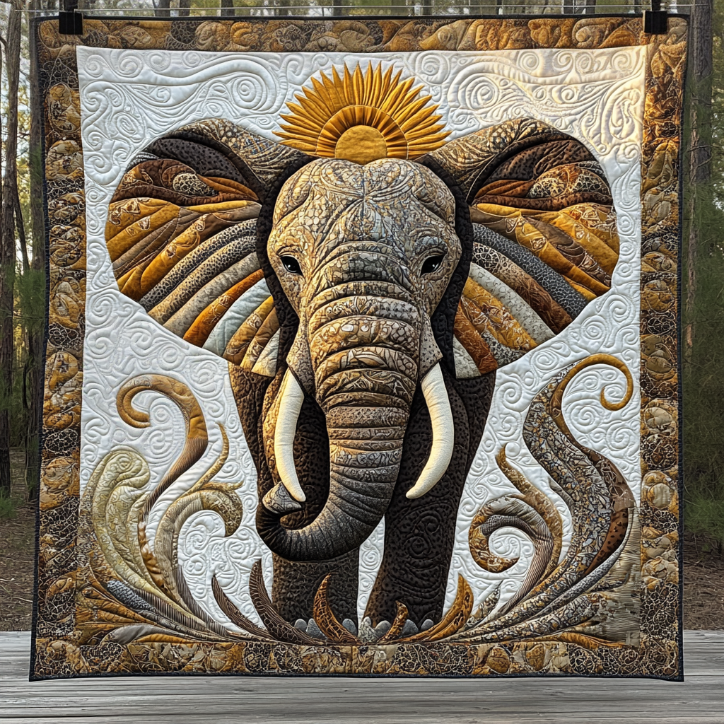 Elephant Majesty Quilted Blanket Christmas Room Decor Best Elephant Gifts Women