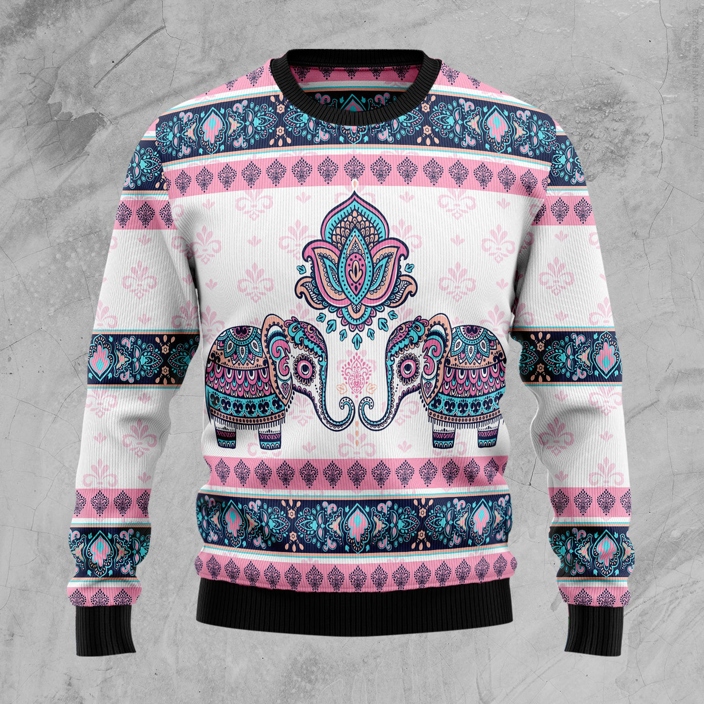 Elephant Mandala Funny Ugly Xmas Sweaters Merry Xmas Clothing Elephant Gifts For Him