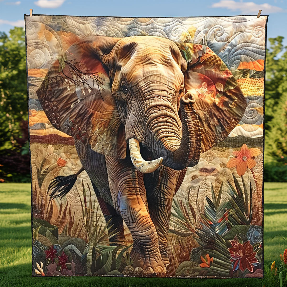 Elephant Odyssey Quilt Blanket Luxury Throw Blankets Gifts For Dads Who Have Everything