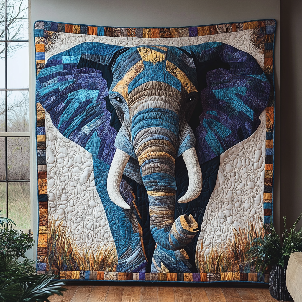 Elephant Power Quilted Blanket Christmas Throw Blanket Bear Gifts For Him Her