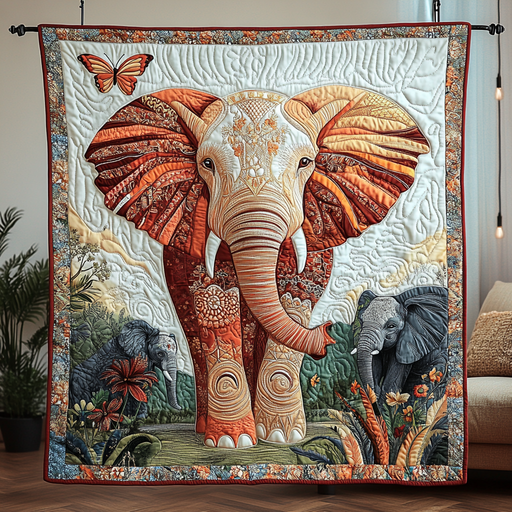 Elephant Pride Quilted Blanket Nice Throw Blanket Turtle Themed Gifts For Adults