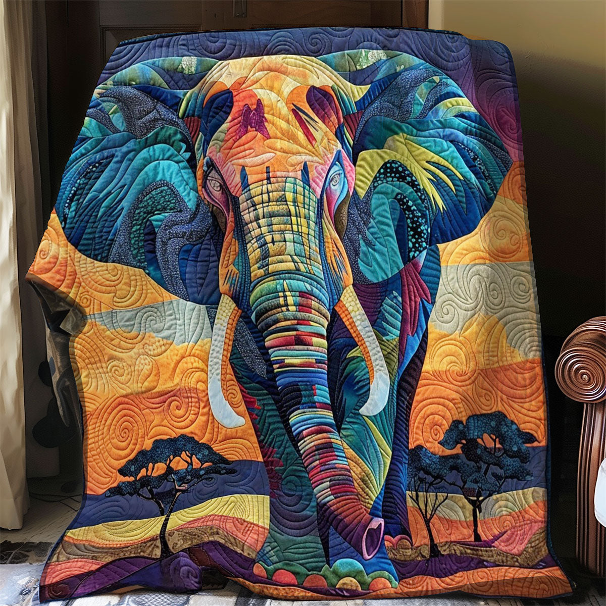 Elephant Quilt Blanket King Size Blanket Cute Gift For Elephant Lovers