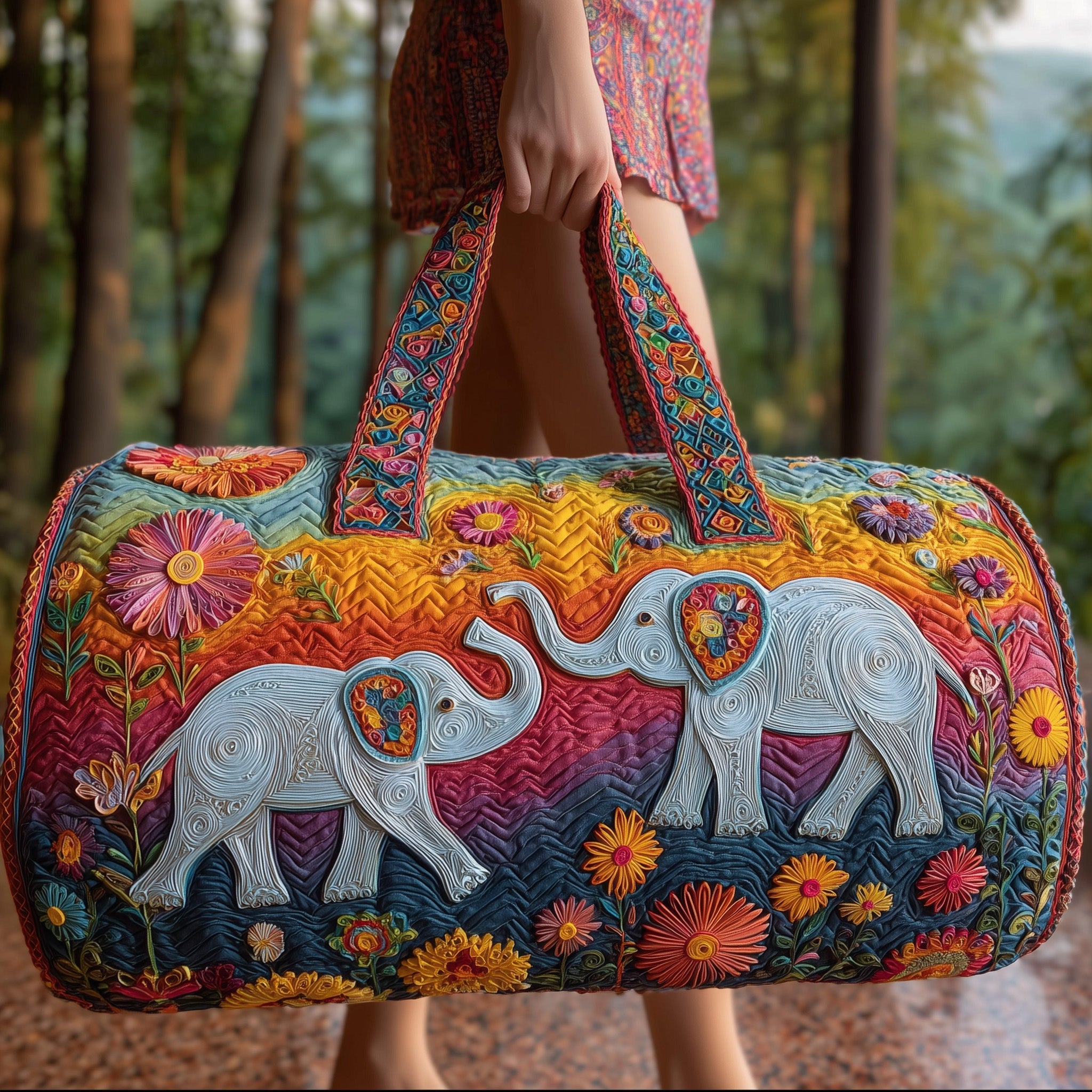 Elephant Quilted Duffle Bag Christmas Gift Idea