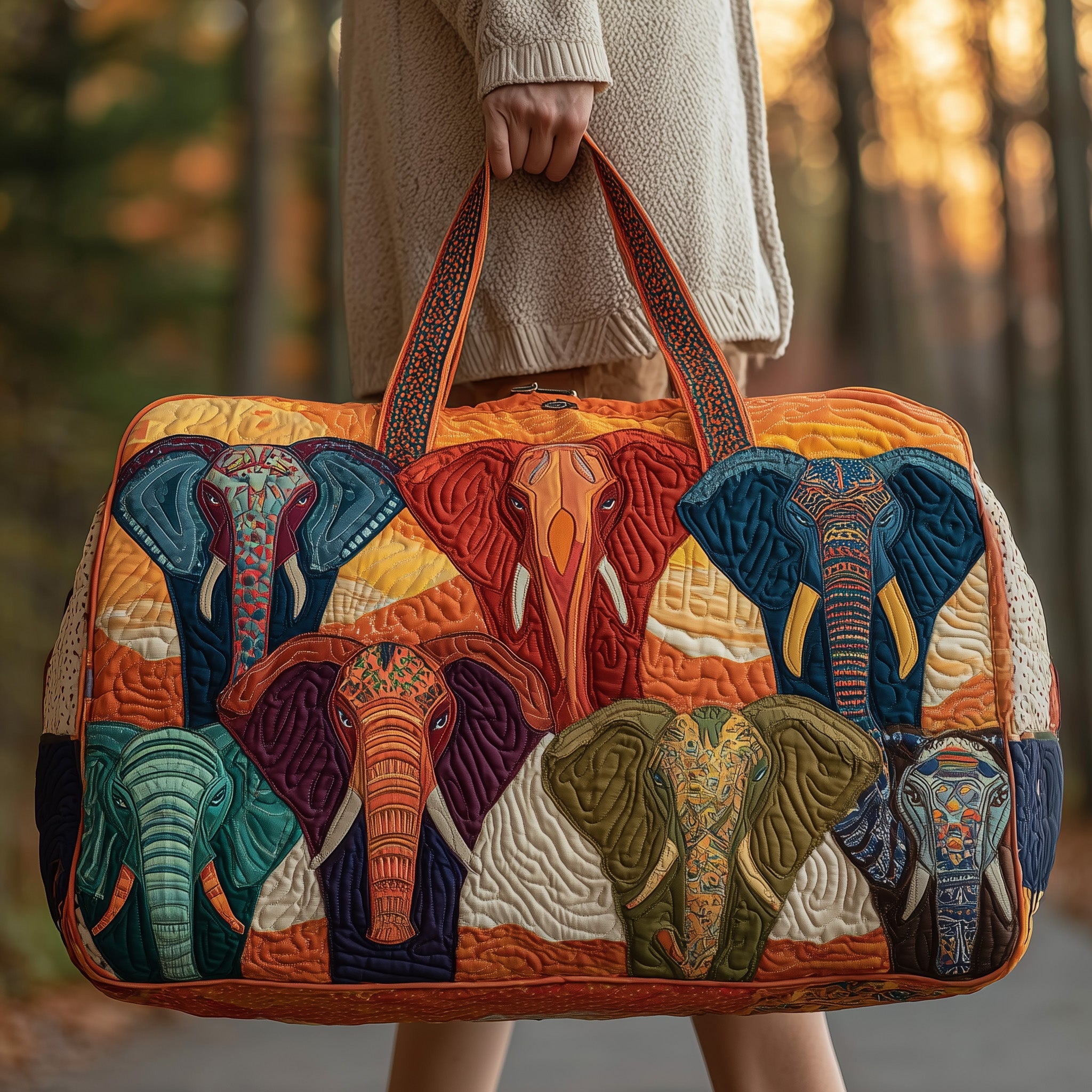 Elephant Quilted Duffle Bag Durable And Lightweight