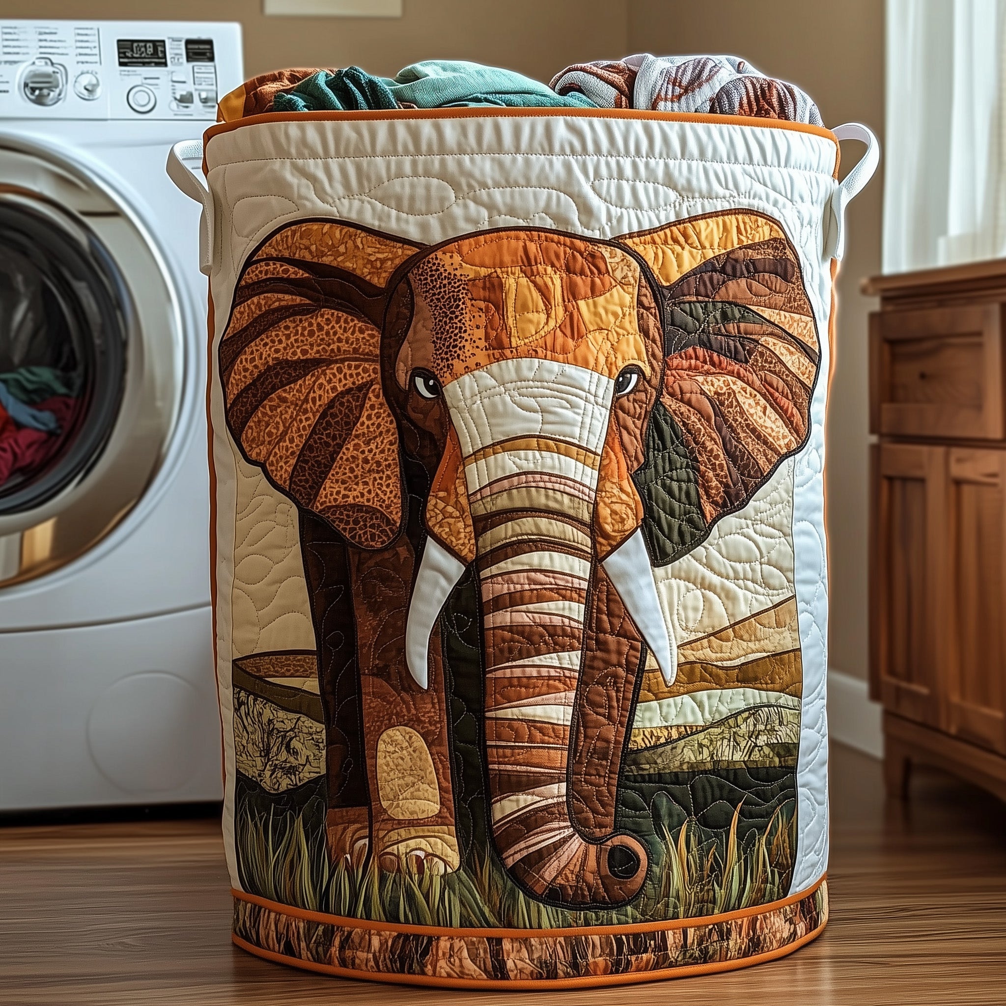 Elephant Quilted Laundry Basket Cool Gifts For Elephant  Lovers